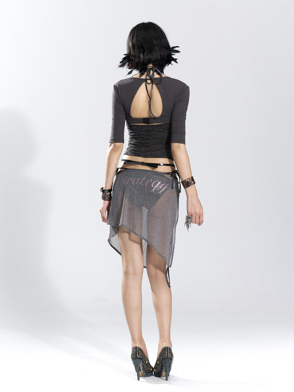 Patchwork Buckle Sleek Top