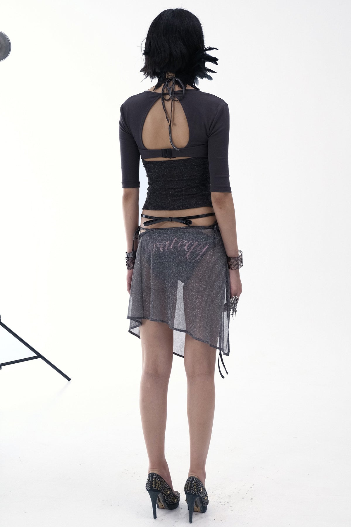 Patchwork Buckle Sleek Top
