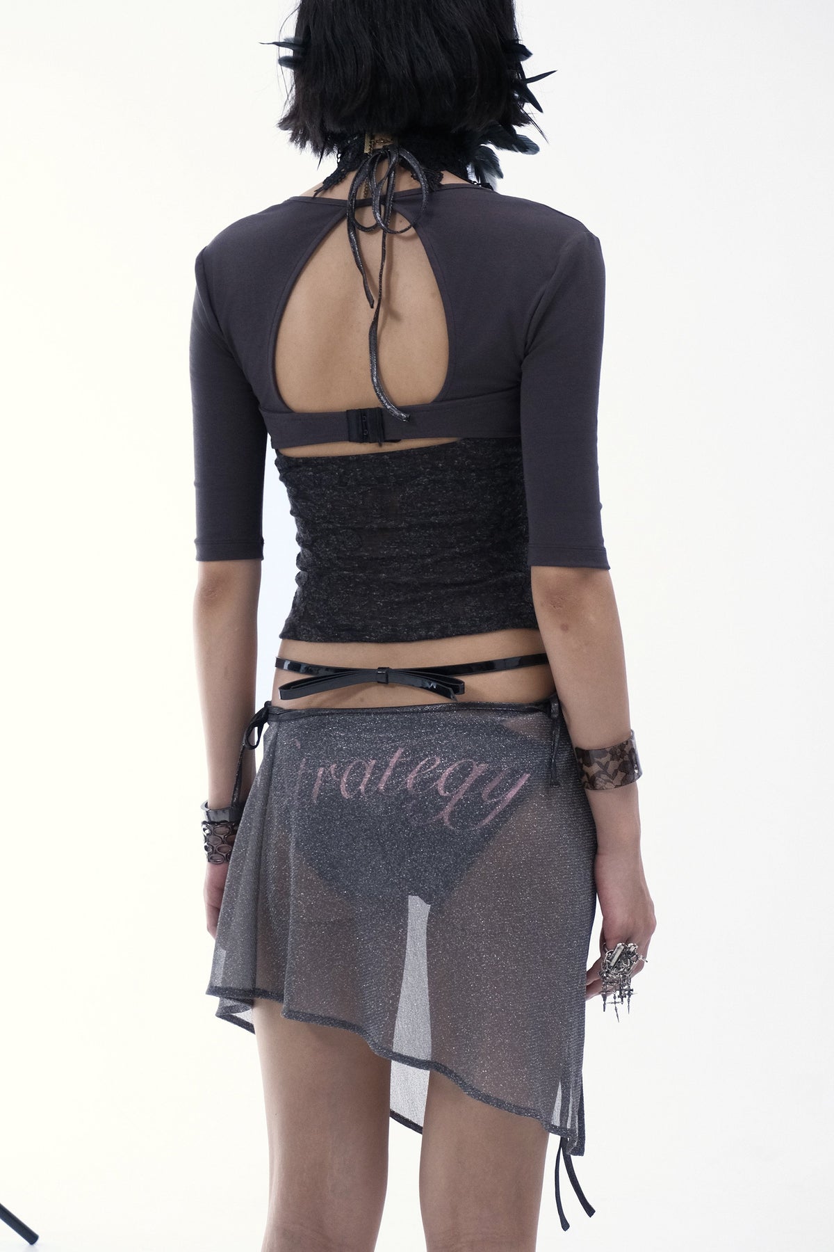 Patchwork Buckle Sleek Top