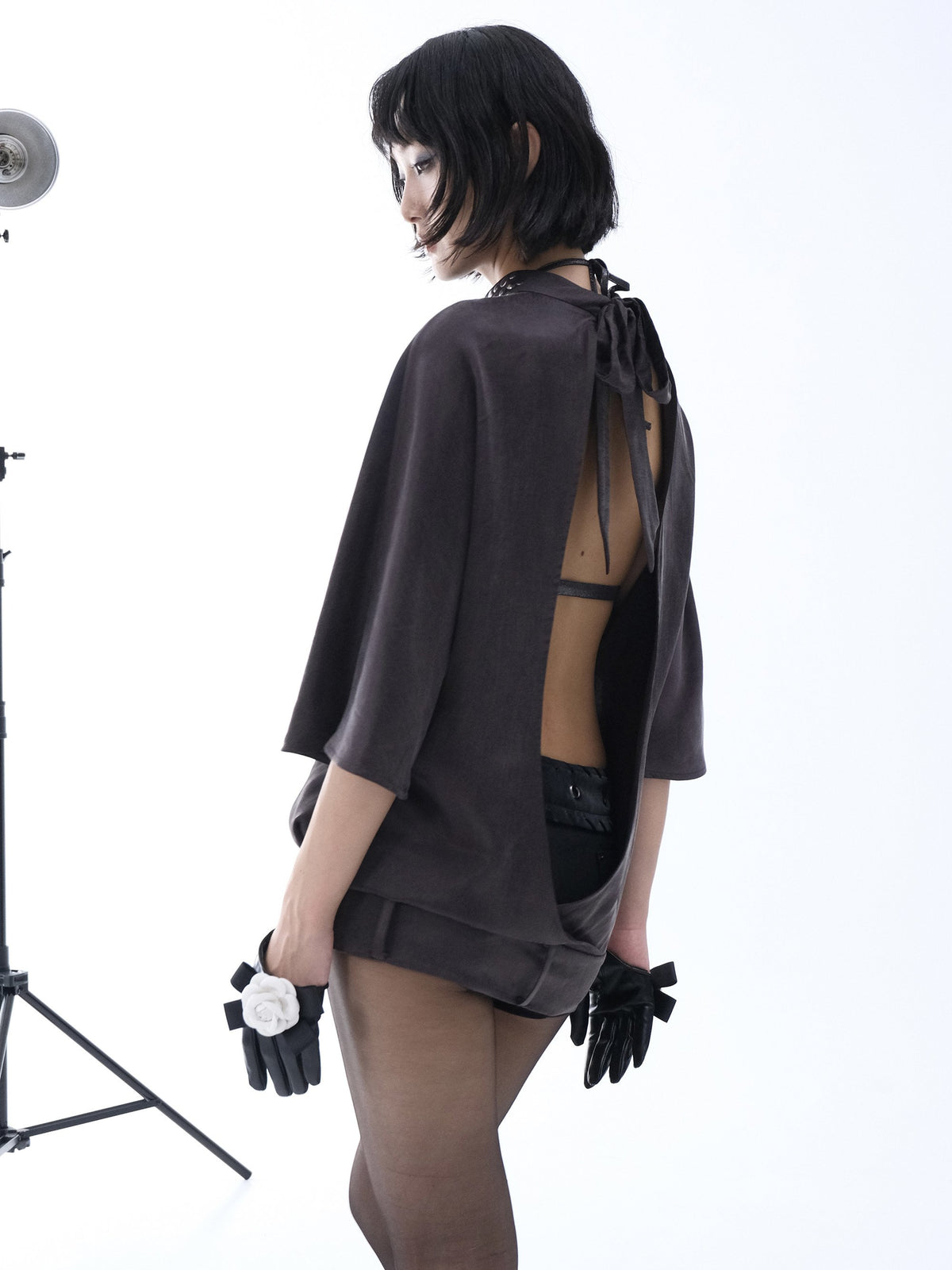 Metal Rivet Halter Back Top