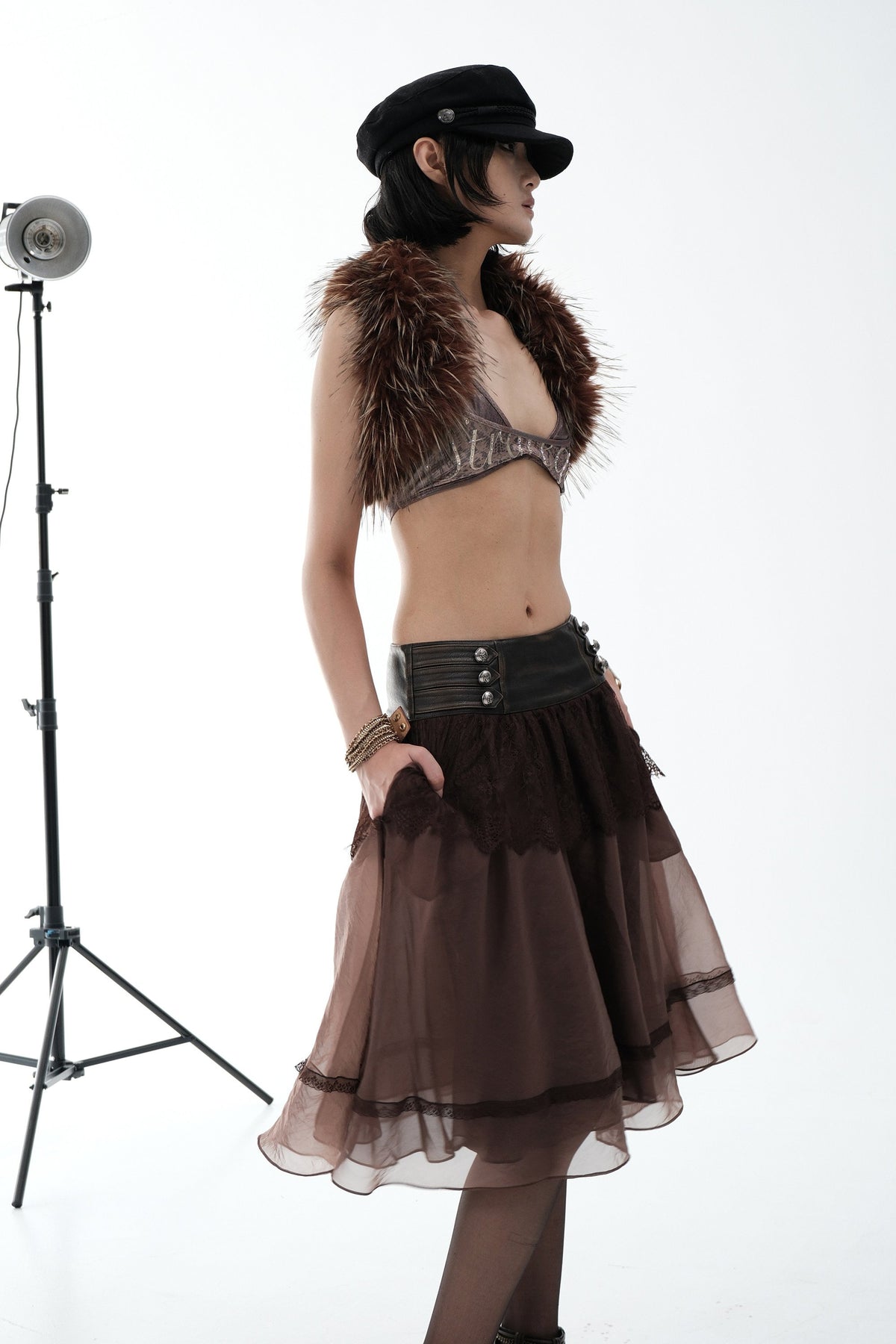 Nocturne Lace Panel Skirt