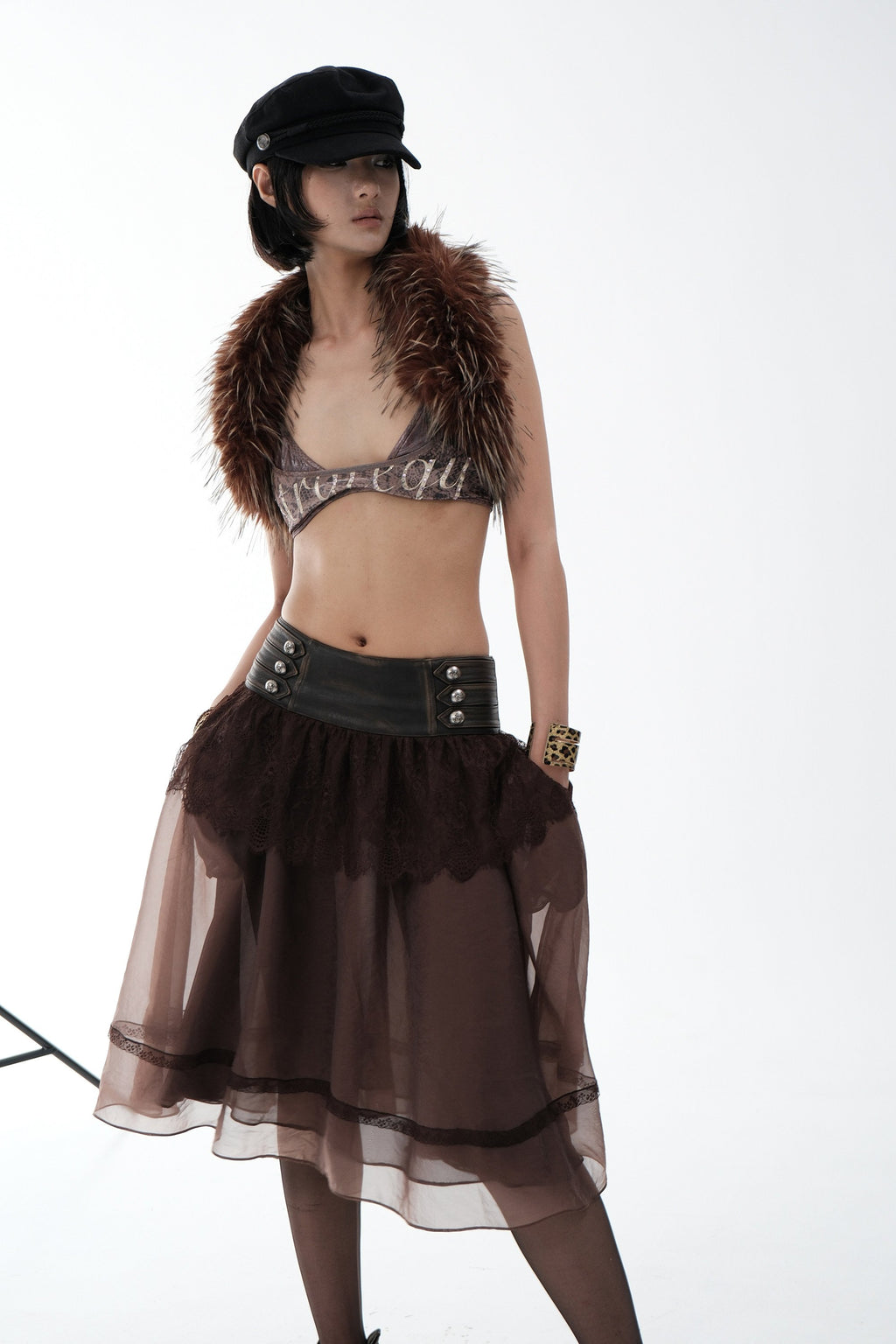 Nocturne Lace Panel Skirt