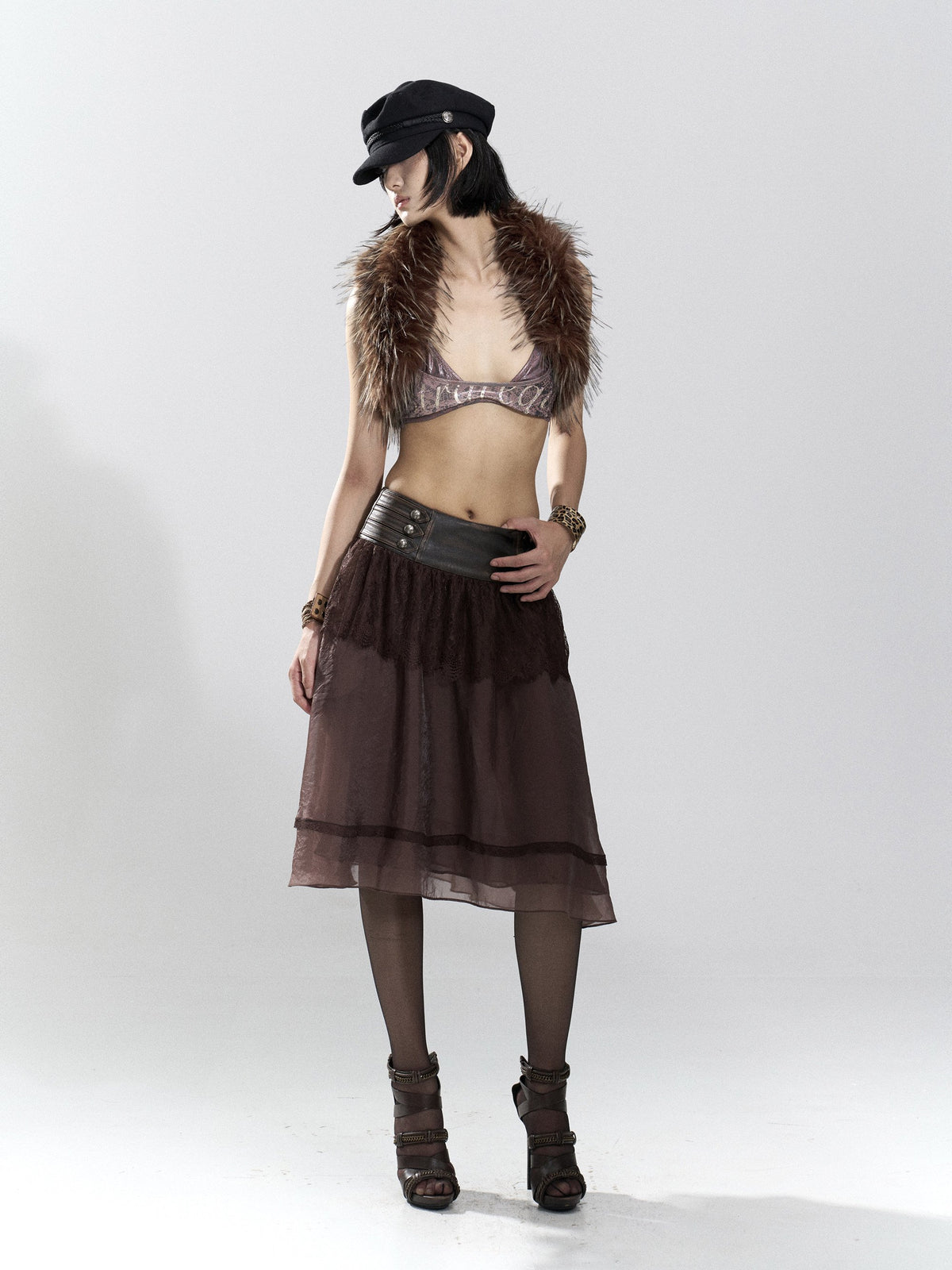 Nocturne Lace Panel Skirt