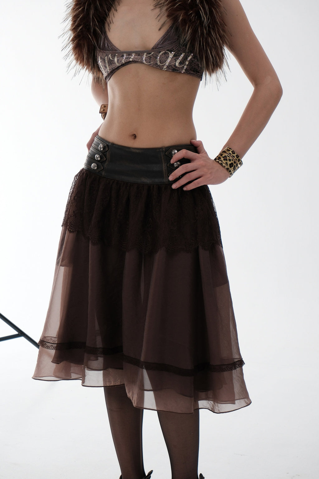Nocturne Lace Panel Skirt