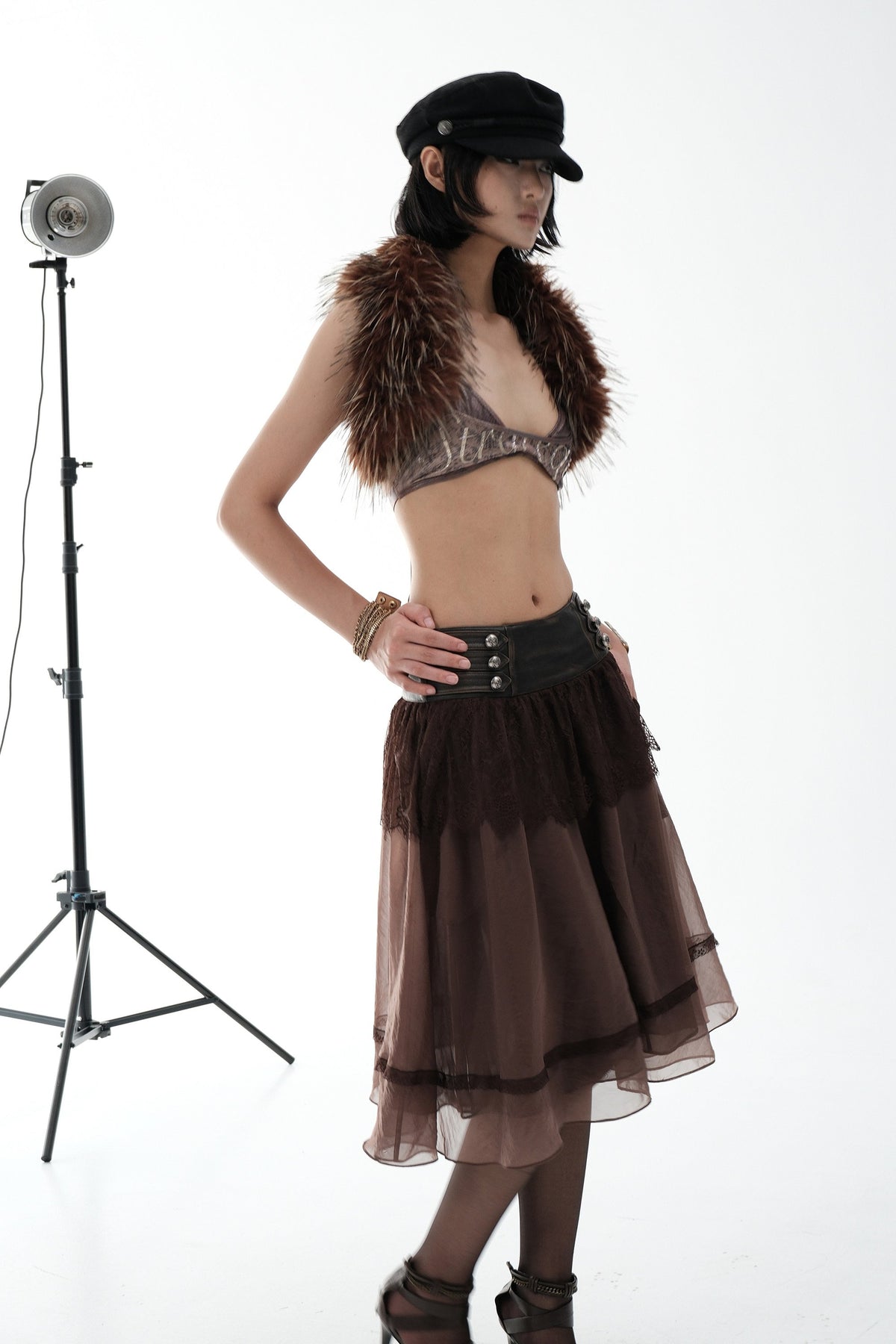 Nocturne Lace Panel Skirt