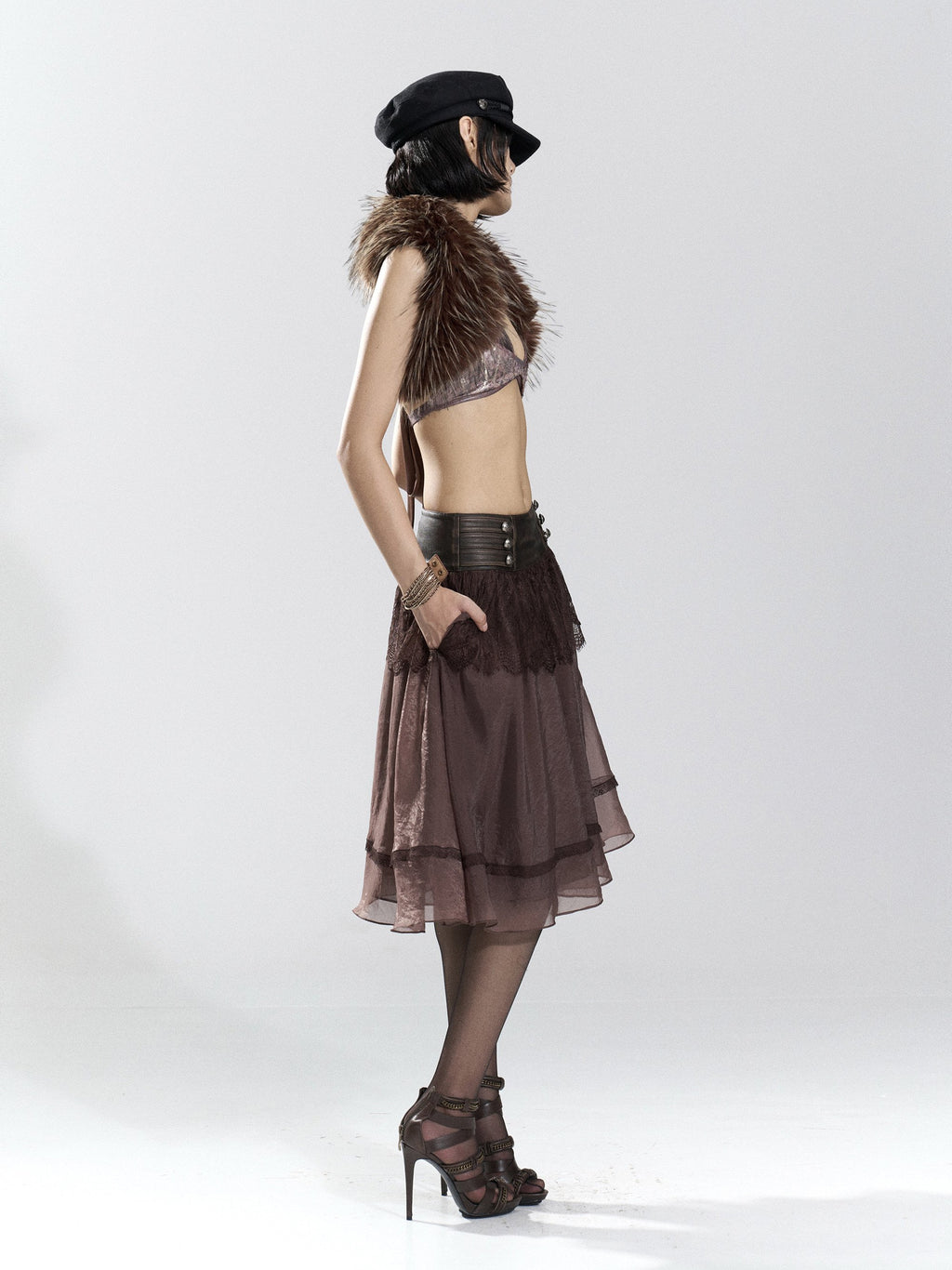 Nocturne Lace Panel Skirt