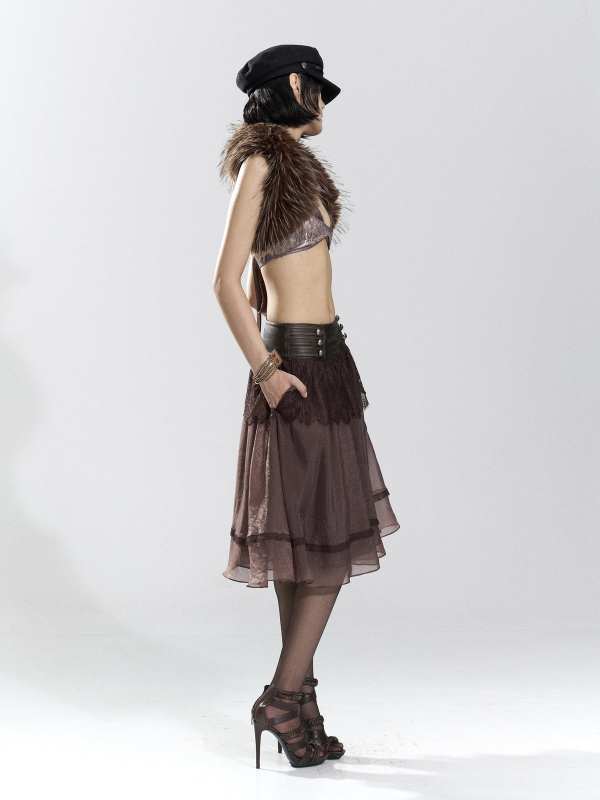 Nocturne Lace Panel Skirt