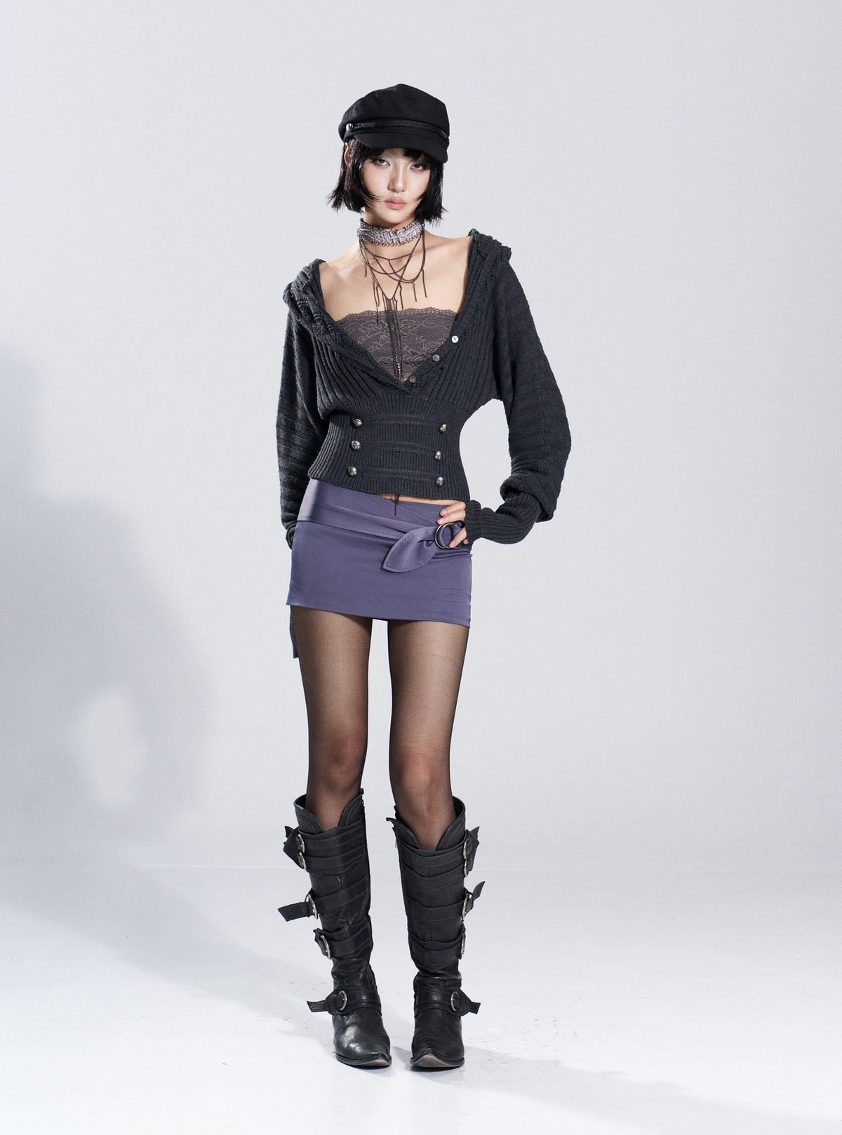Dusk Ring Wrap Mini Skirt