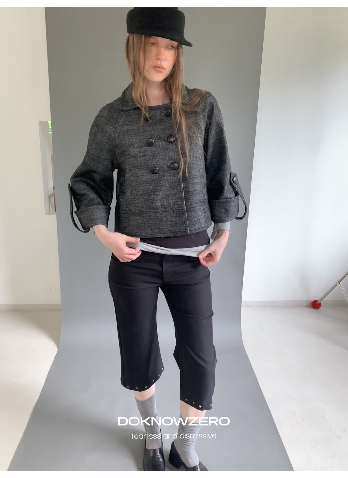Structured Cuff Crop Jacket