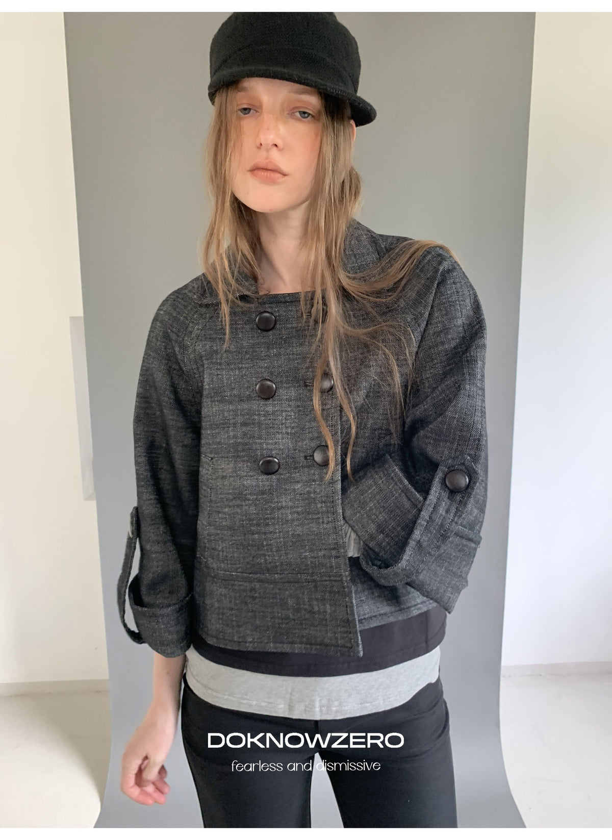 Structured Cuff Crop Jacket