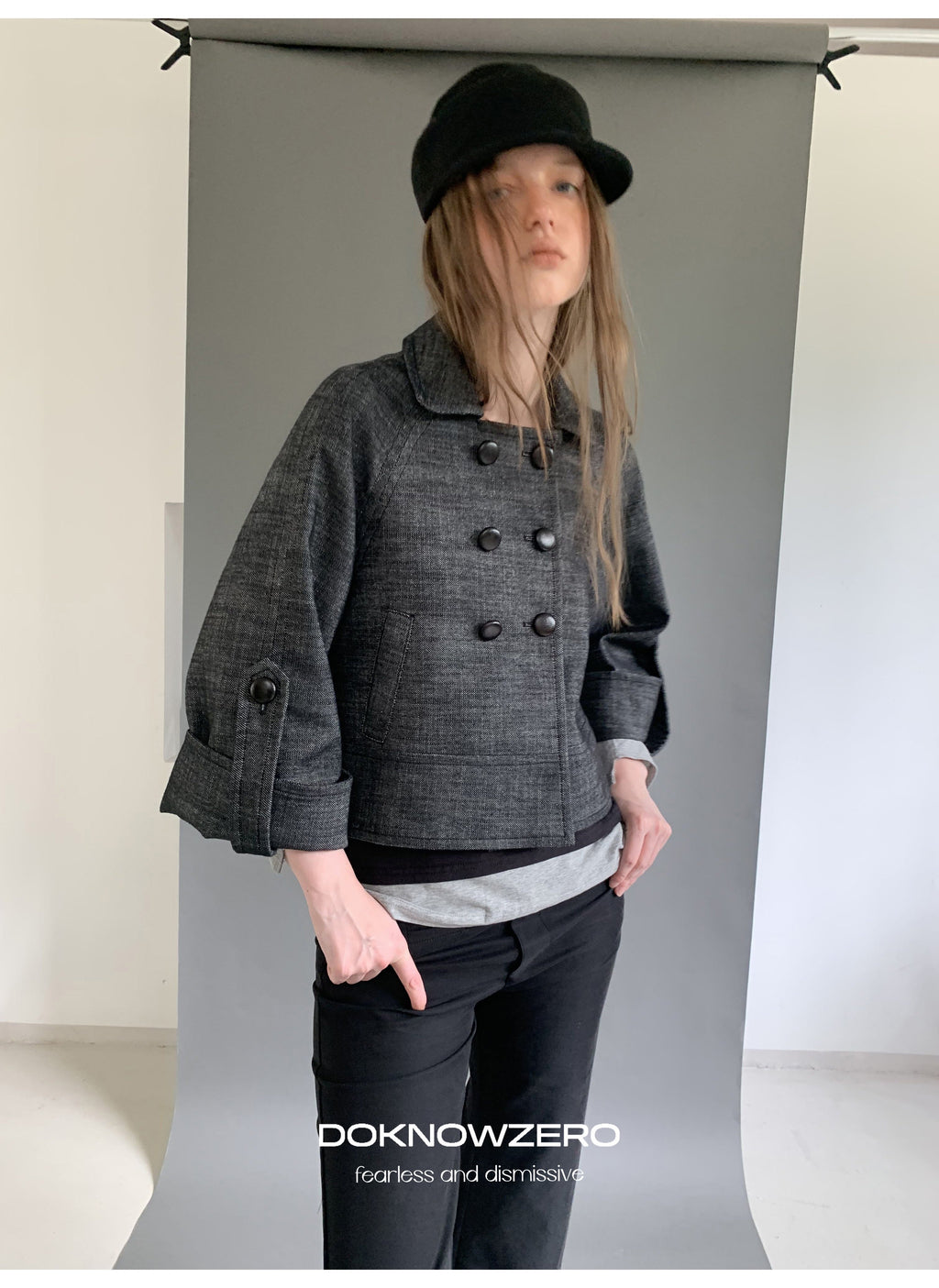 Structured Cuff Crop Jacket