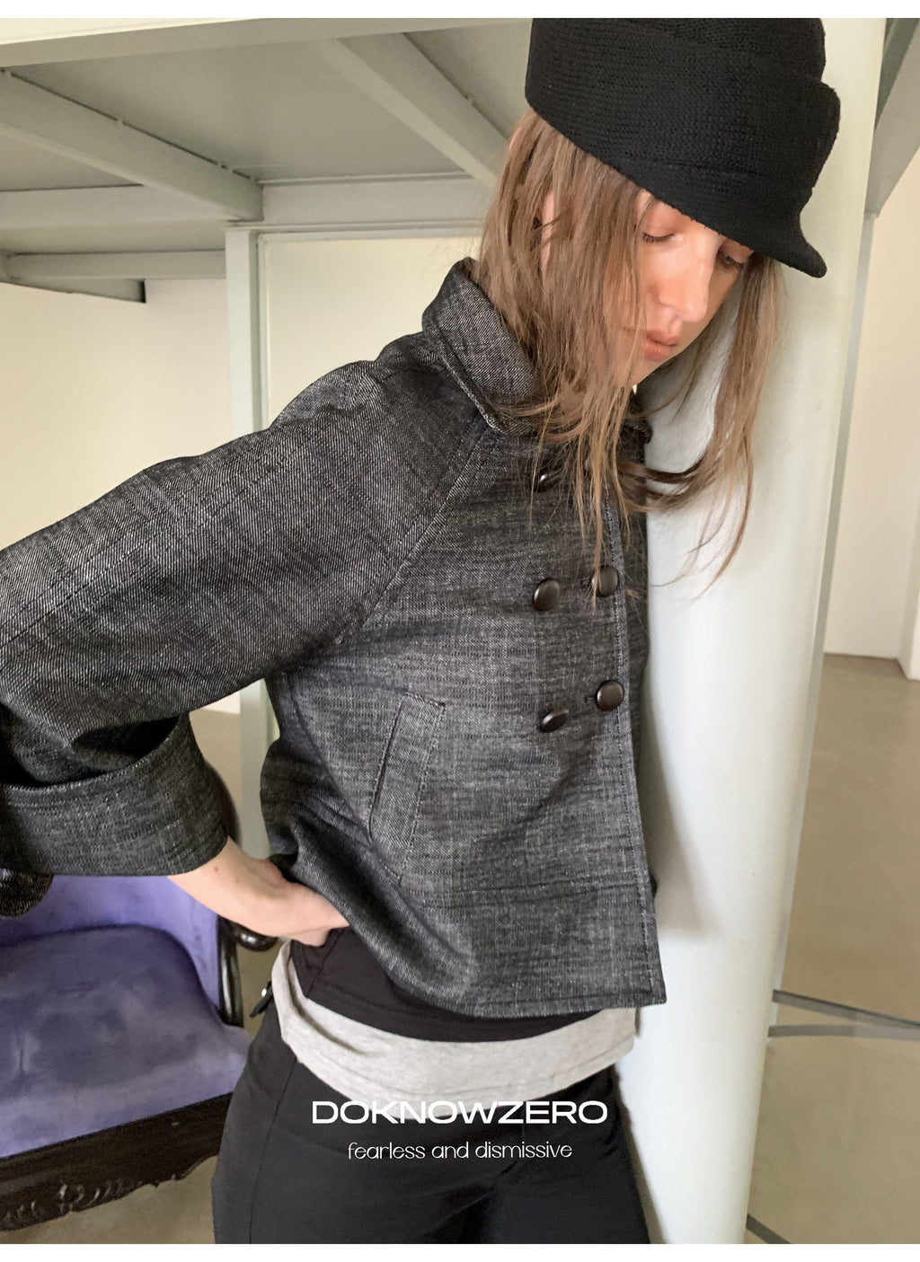 Structured Cuff Crop Jacket