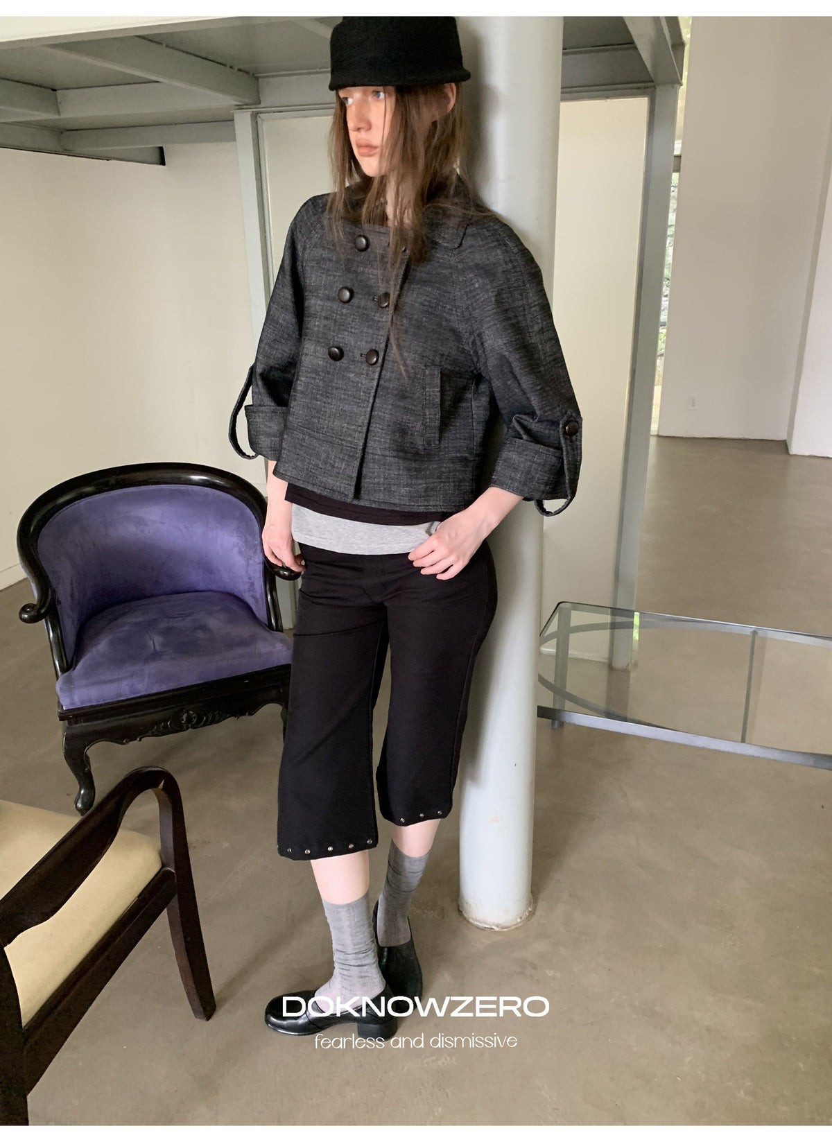 Structured Cuff Crop Jacket