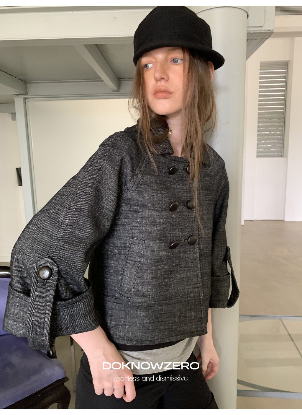 Structured Cuff Crop Jacket