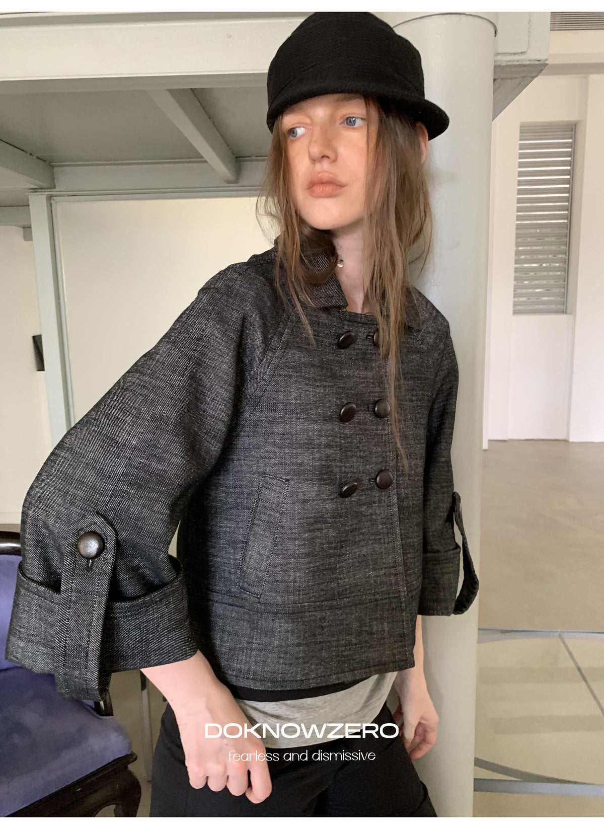 Structured Cuff Crop Jacket
