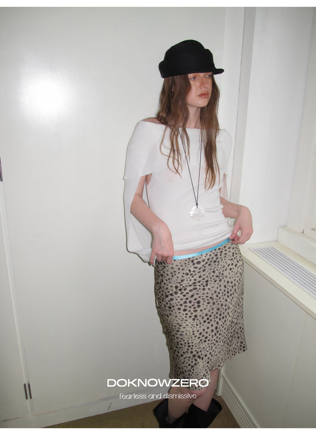 Leopard Sheen Straight Skirt