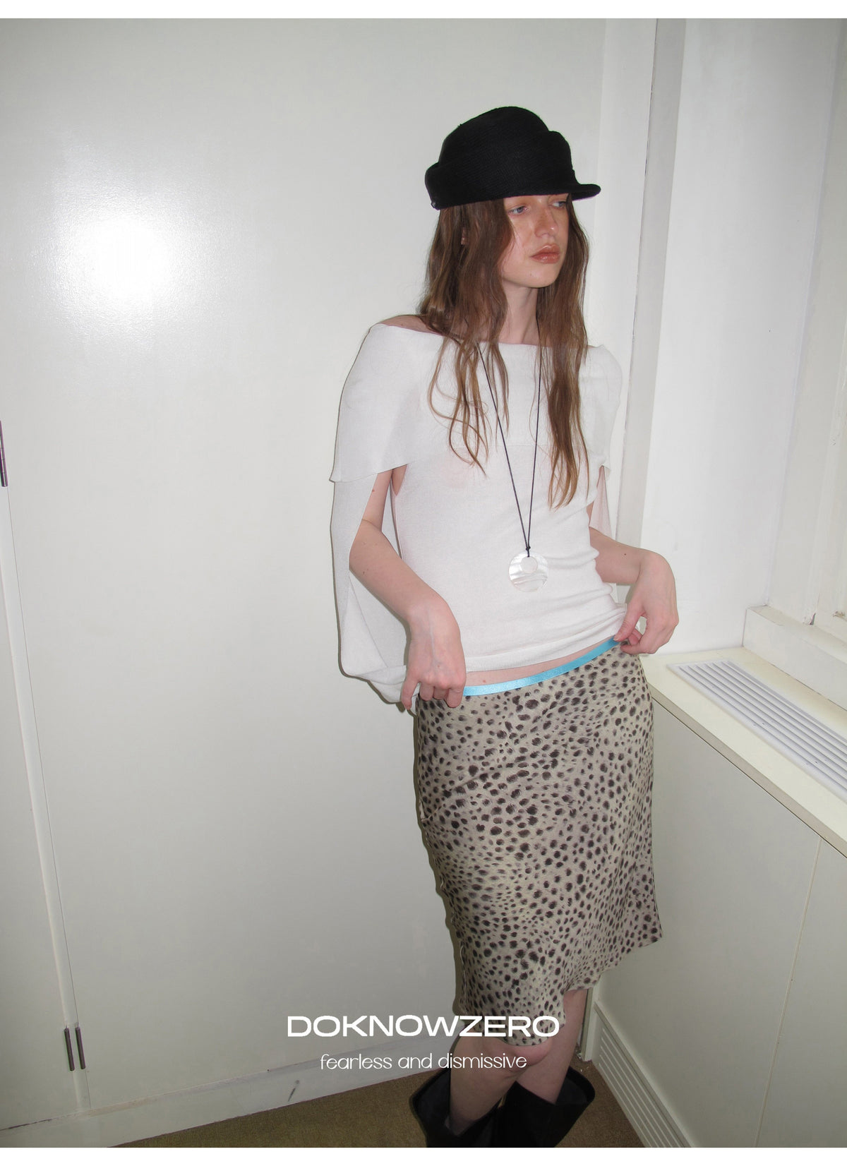 Leopard Sheen Straight Skirt