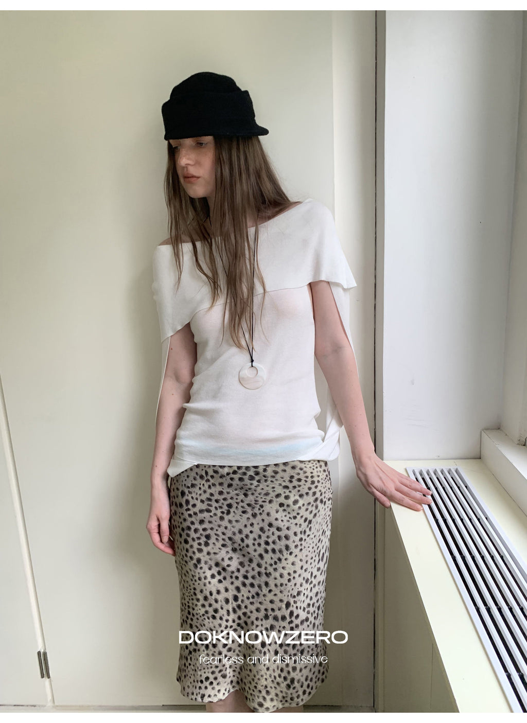 Leopard Sheen Straight Skirt