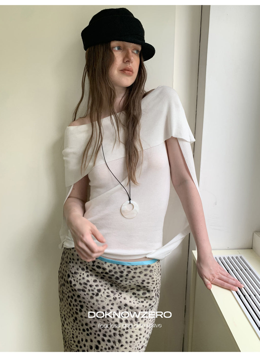 Leopard Sheen Straight Skirt