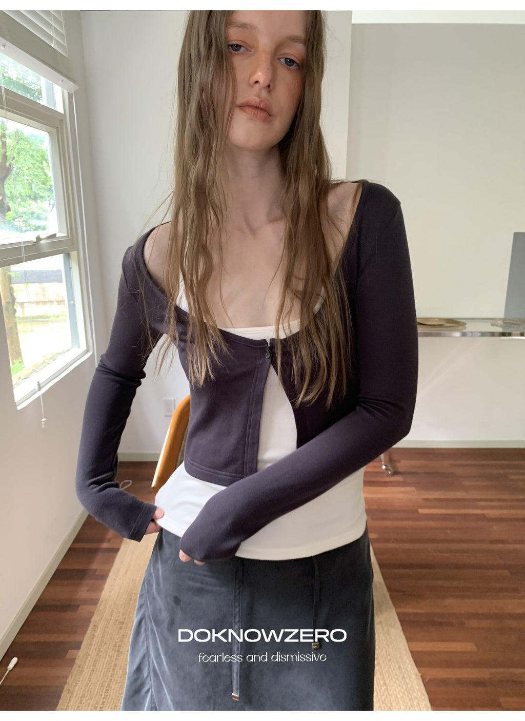 Twist Strap Layered Top Set (2color)