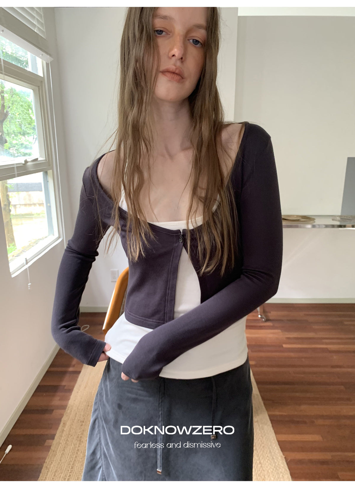 Twist Strap Layered Top Set (2color)
