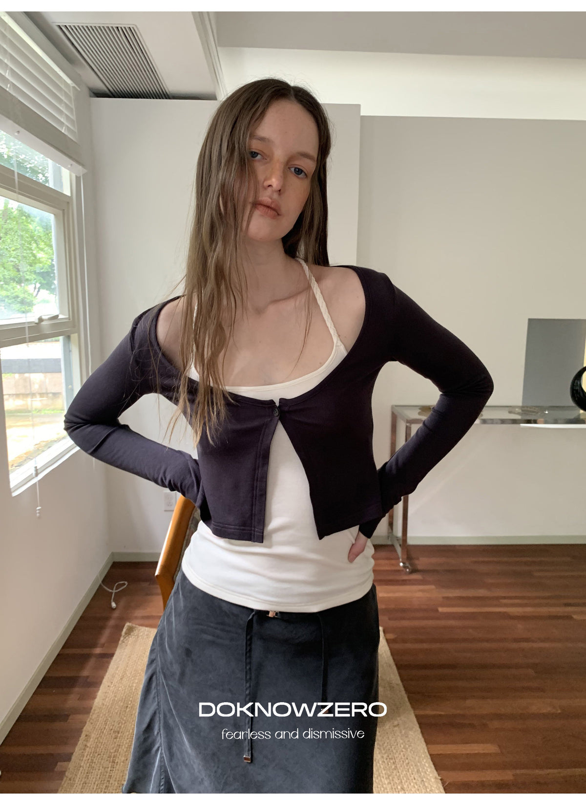 Twist Strap Layered Top Set (2color)