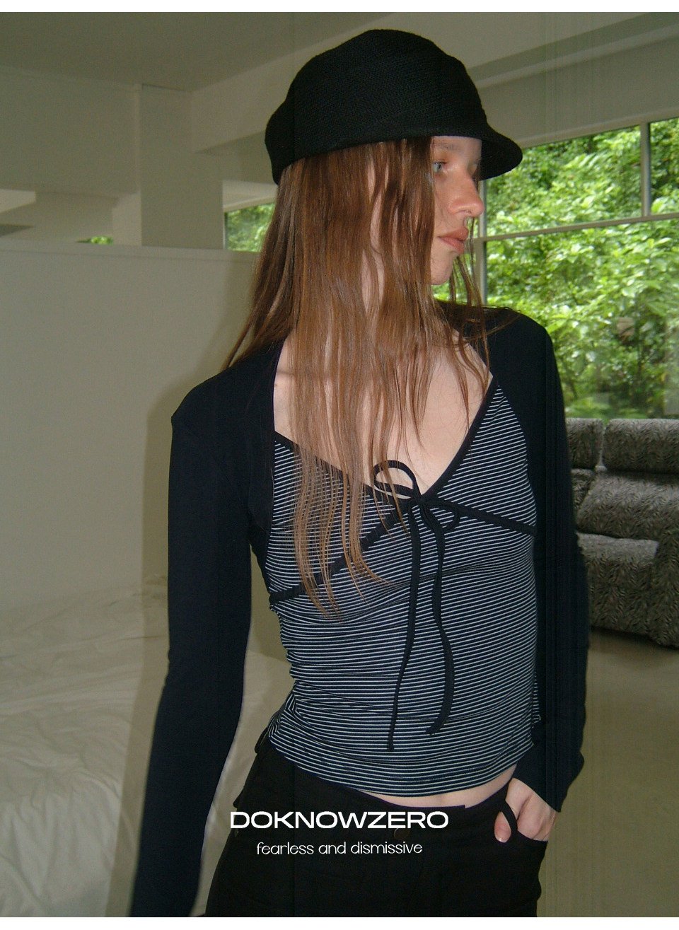 Stripe Tie Front Top
