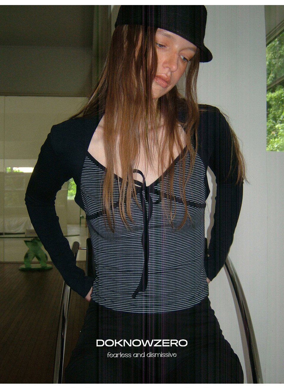 Stripe Tie Front Top
