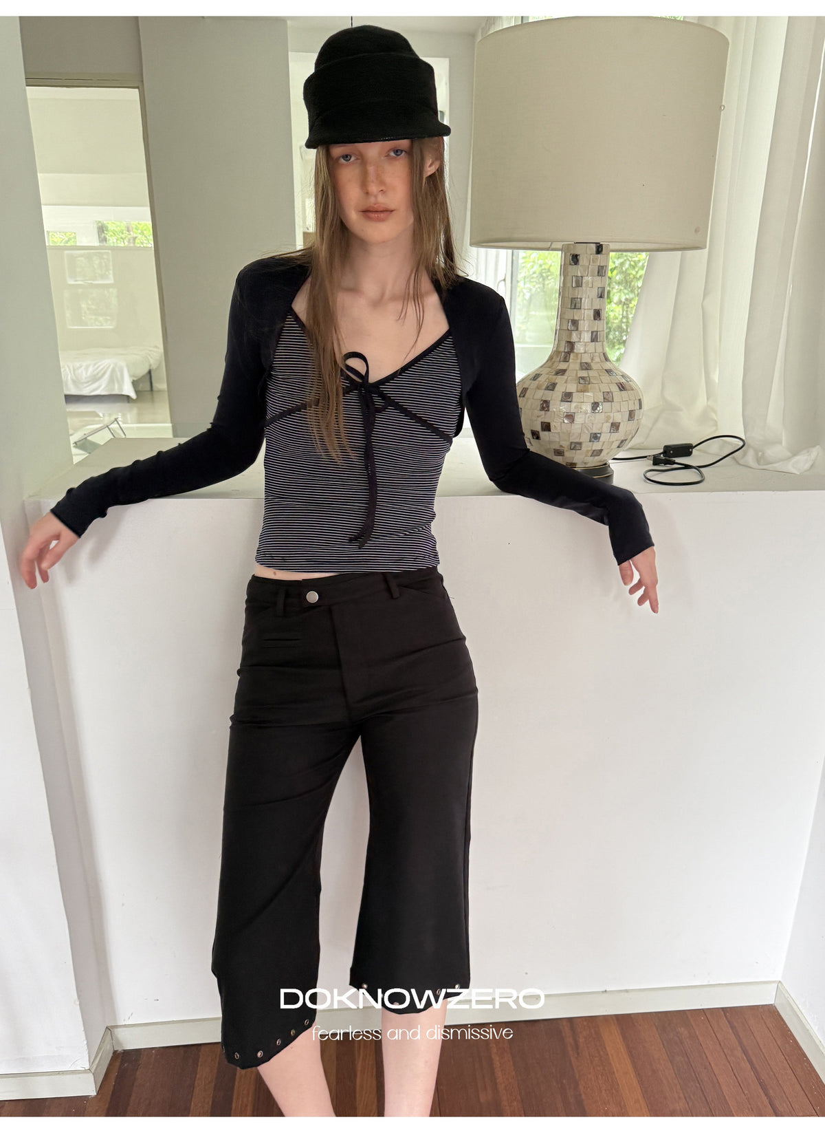 Stripe Tie Front Top