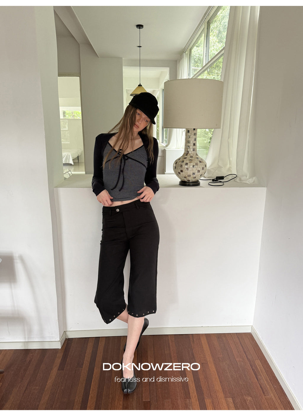 Stripe Tie Front Top