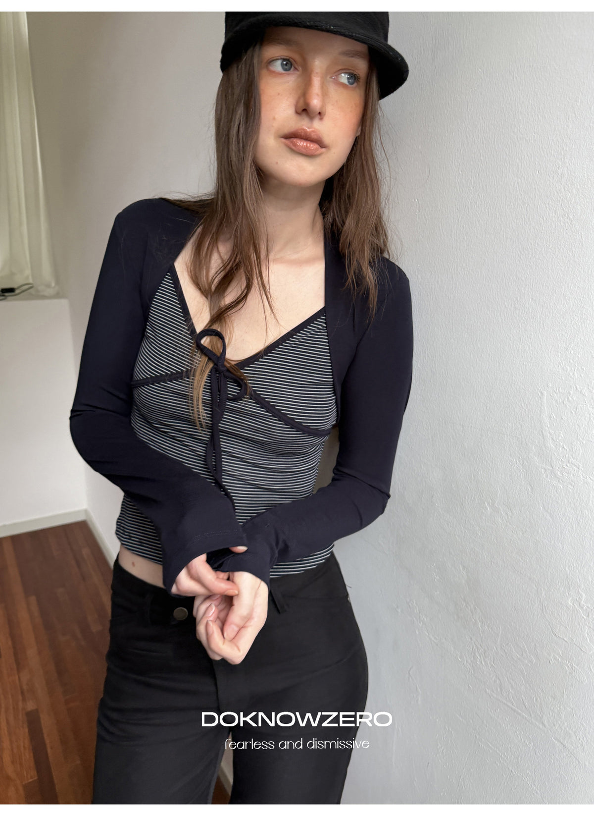 Stripe Tie Front Top