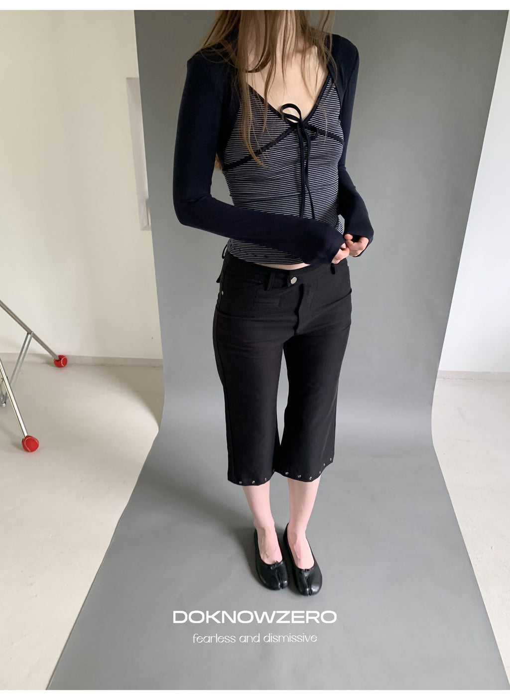 Stripe Tie Front Top