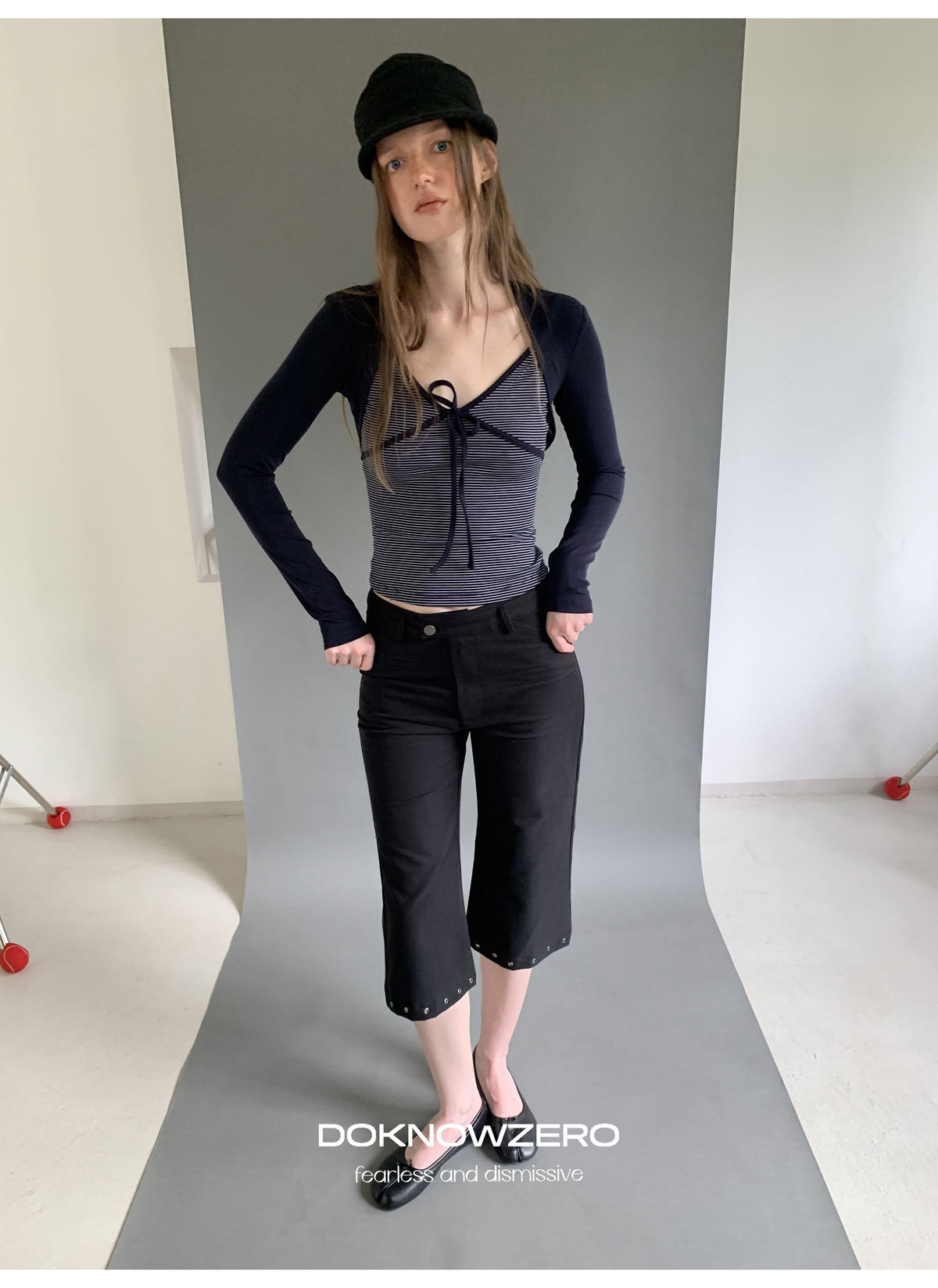 Stripe Tie Front Top