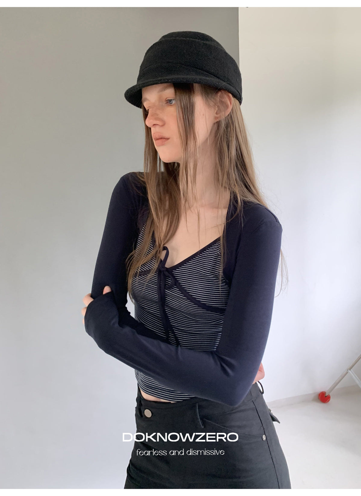 Stripe Tie Front Top