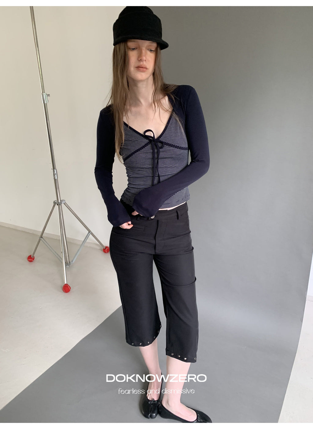 Stripe Tie Front Top