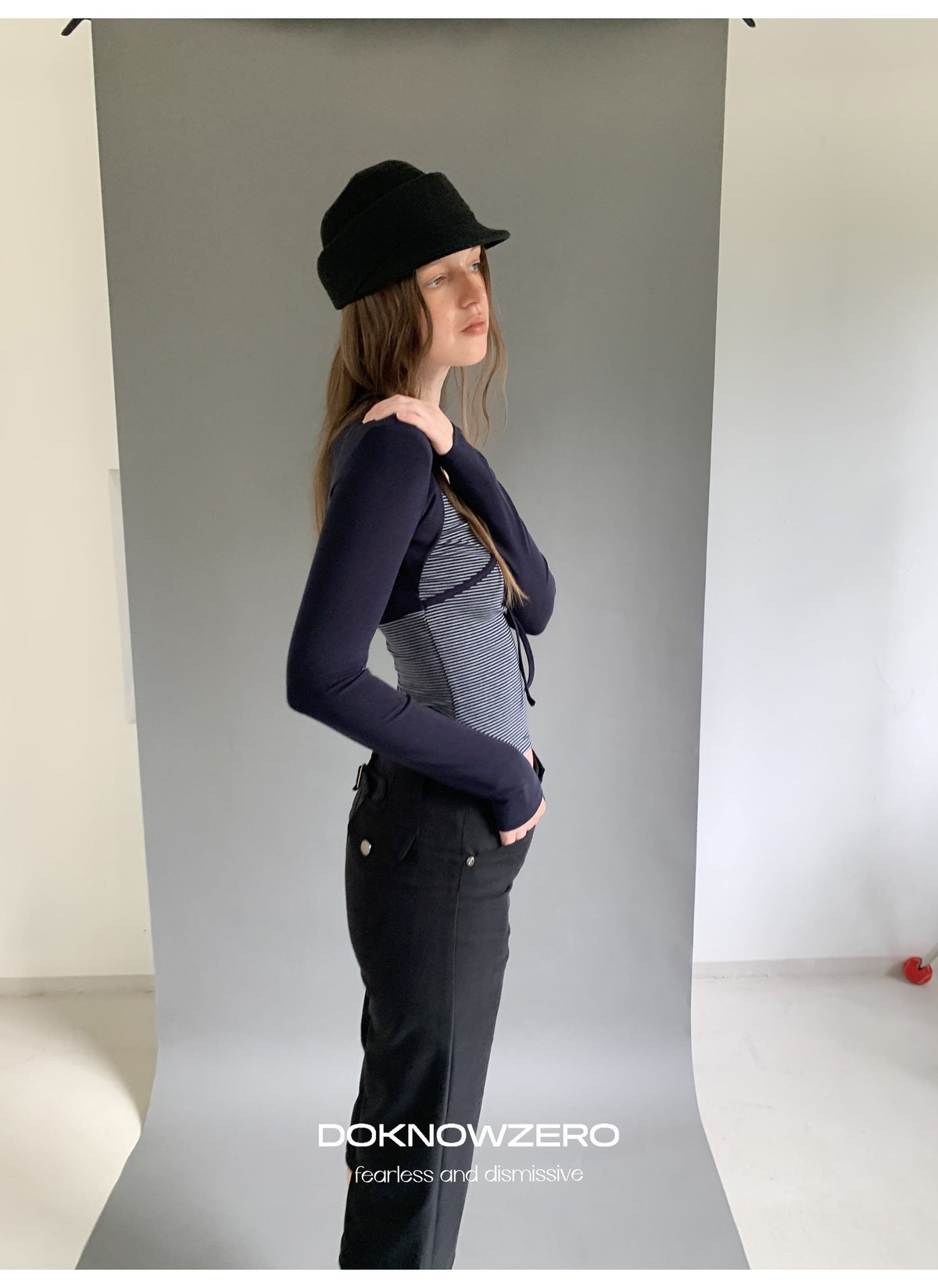 Stripe Tie Front Top