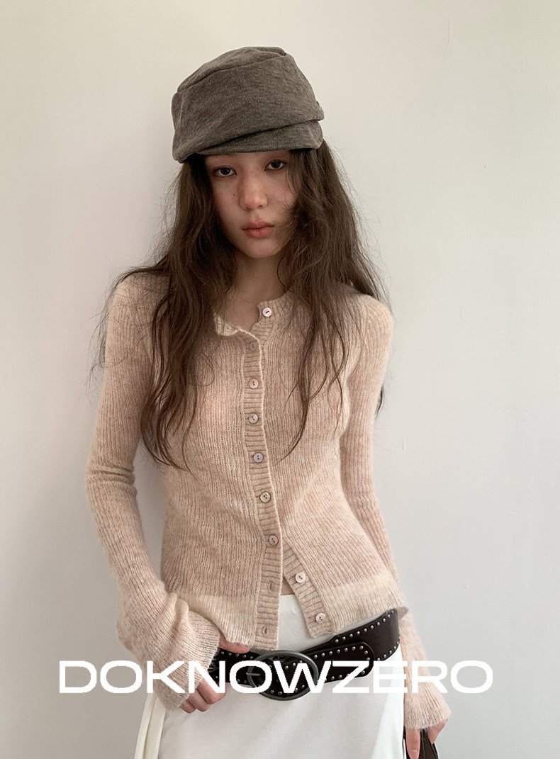Alpaca Blend Rib Cardigan (2color)