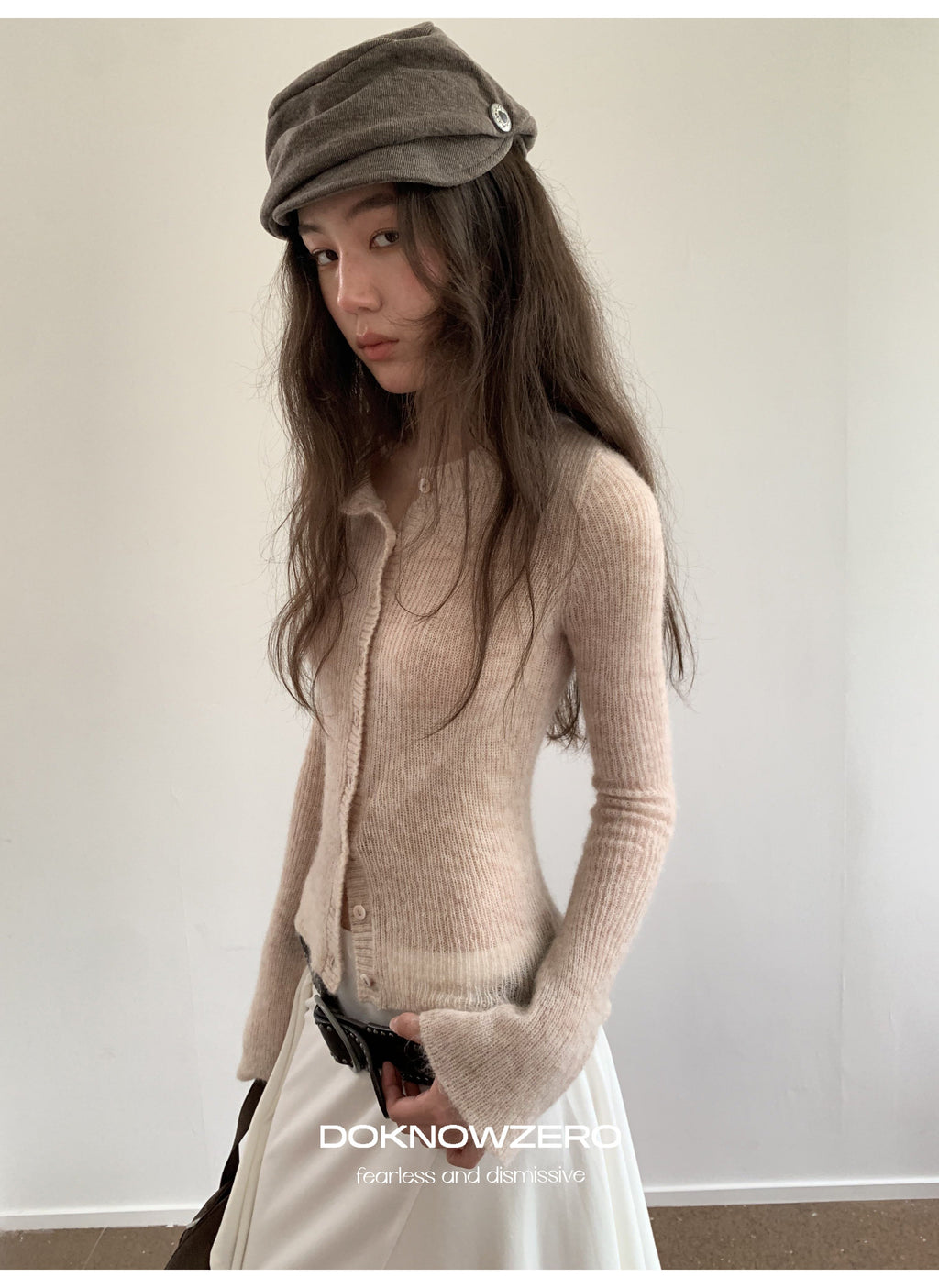 Alpaca Blend Rib Cardigan (2color)
