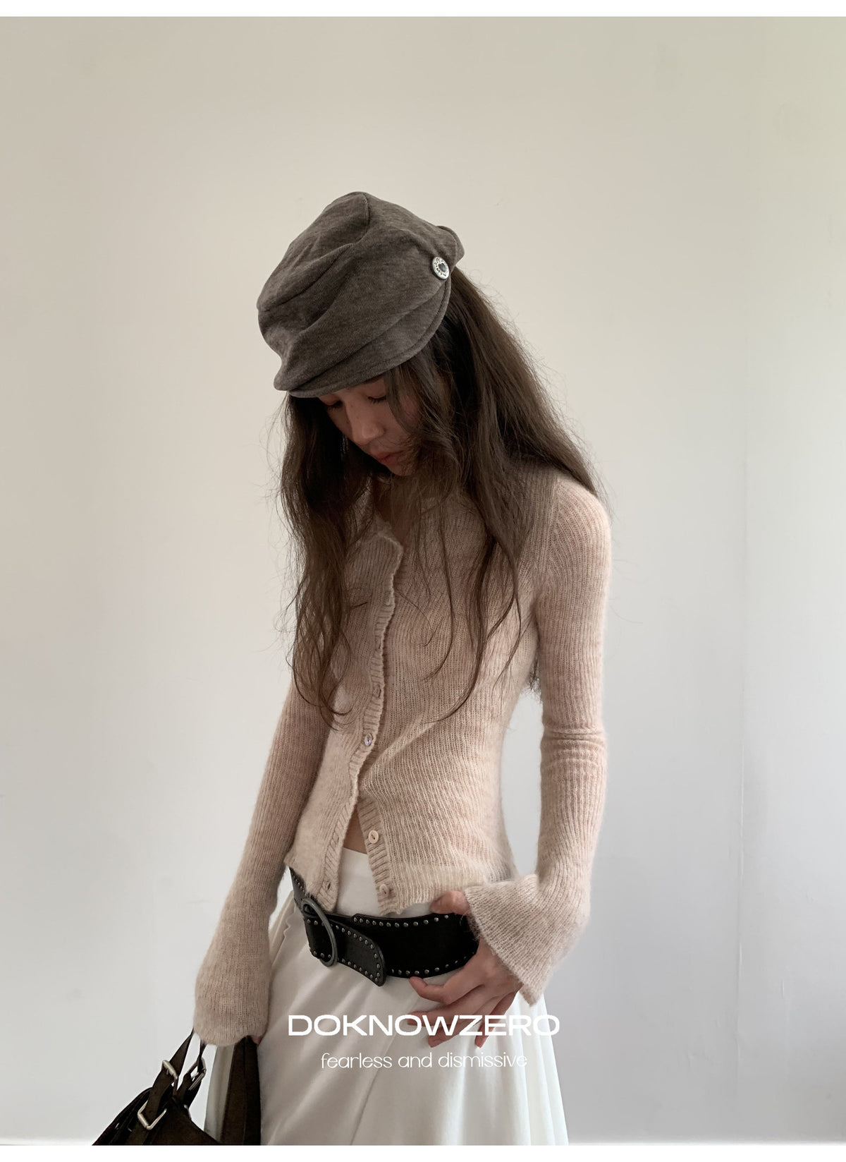Alpaca Blend Rib Cardigan (2color)
