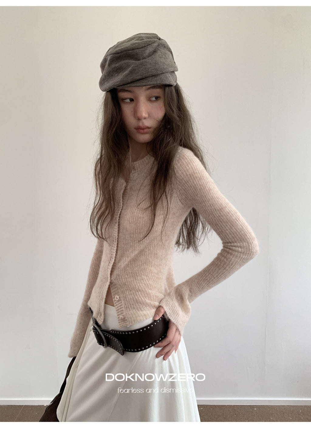 Alpaca Blend Rib Cardigan (2color)