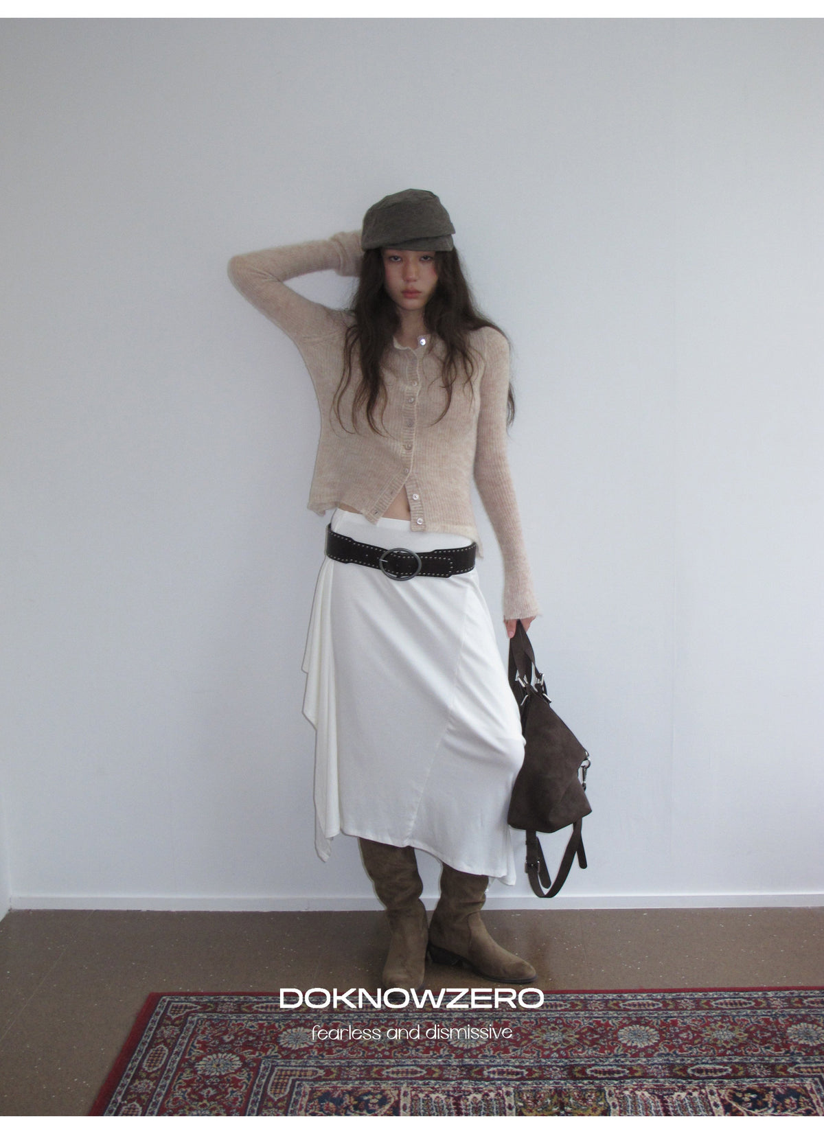 Alpaca Blend Rib Cardigan (2color)
