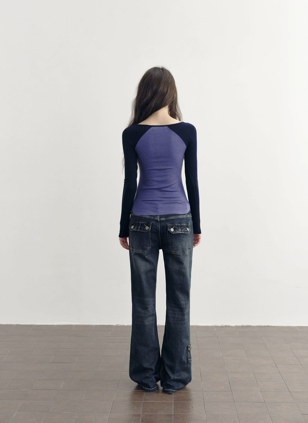 Deep Flare Denim Pants