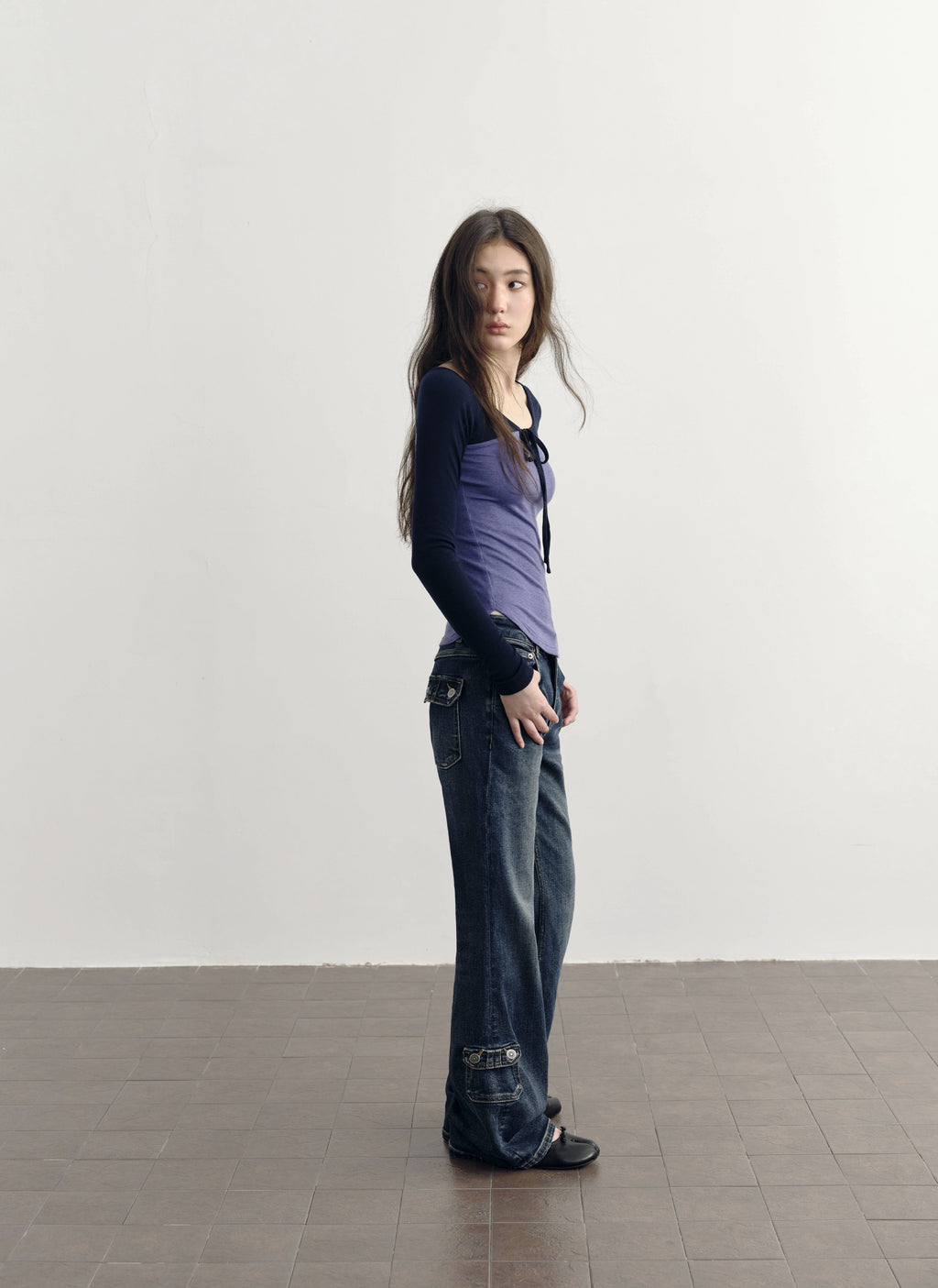 Deep Flare Denim Pants