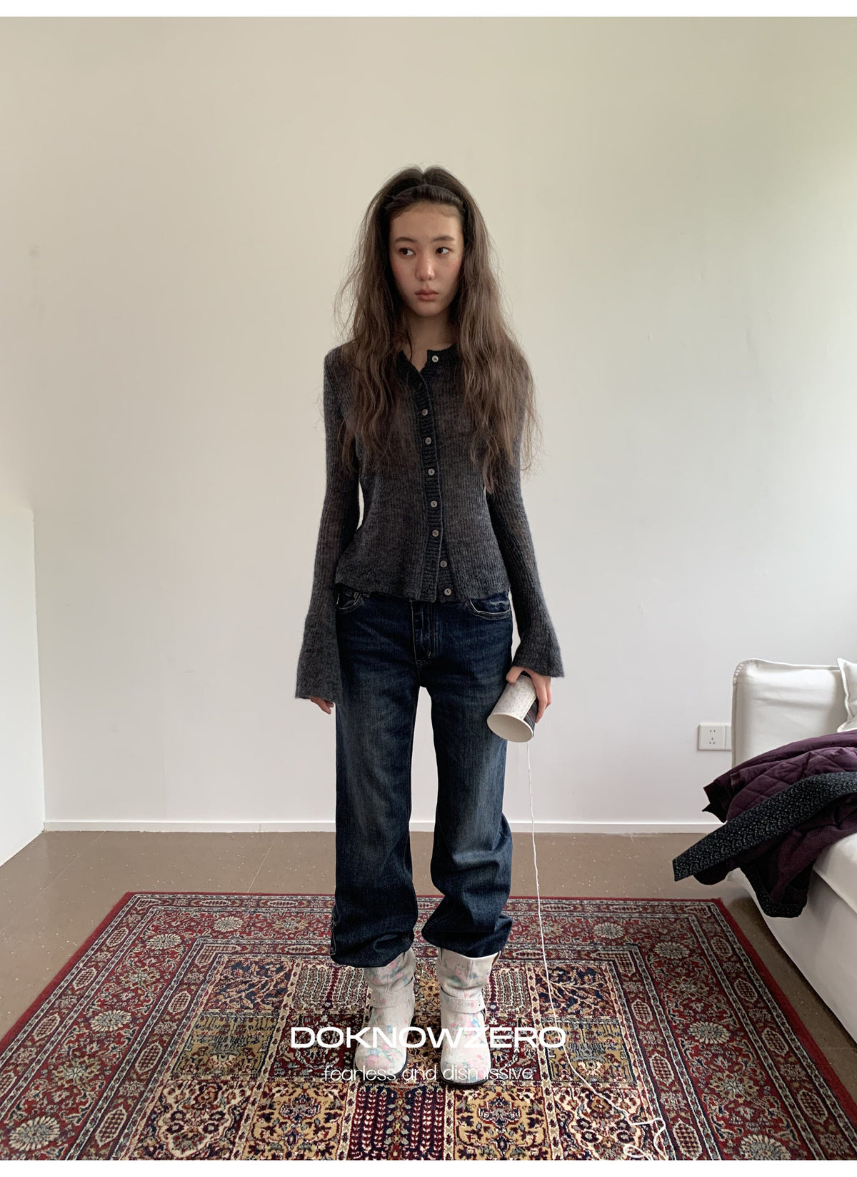 Deep Flare Denim Pants
