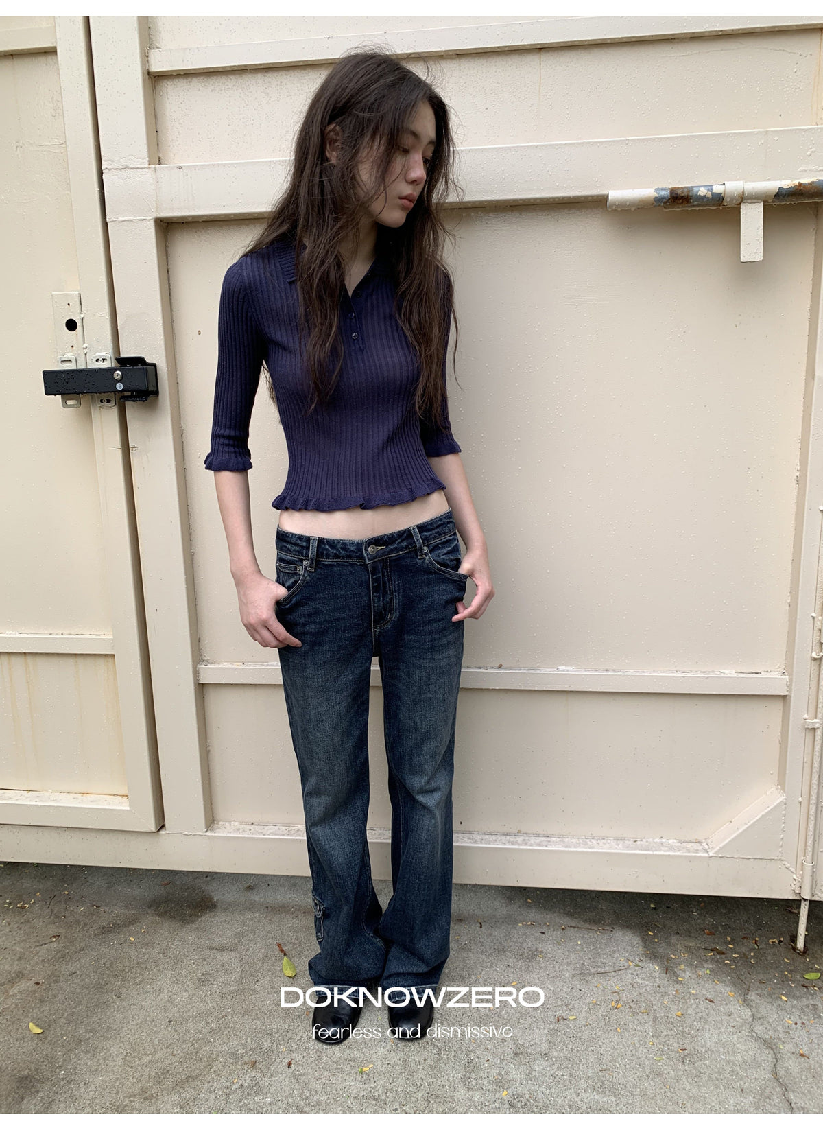 Deep Flare Denim Pants