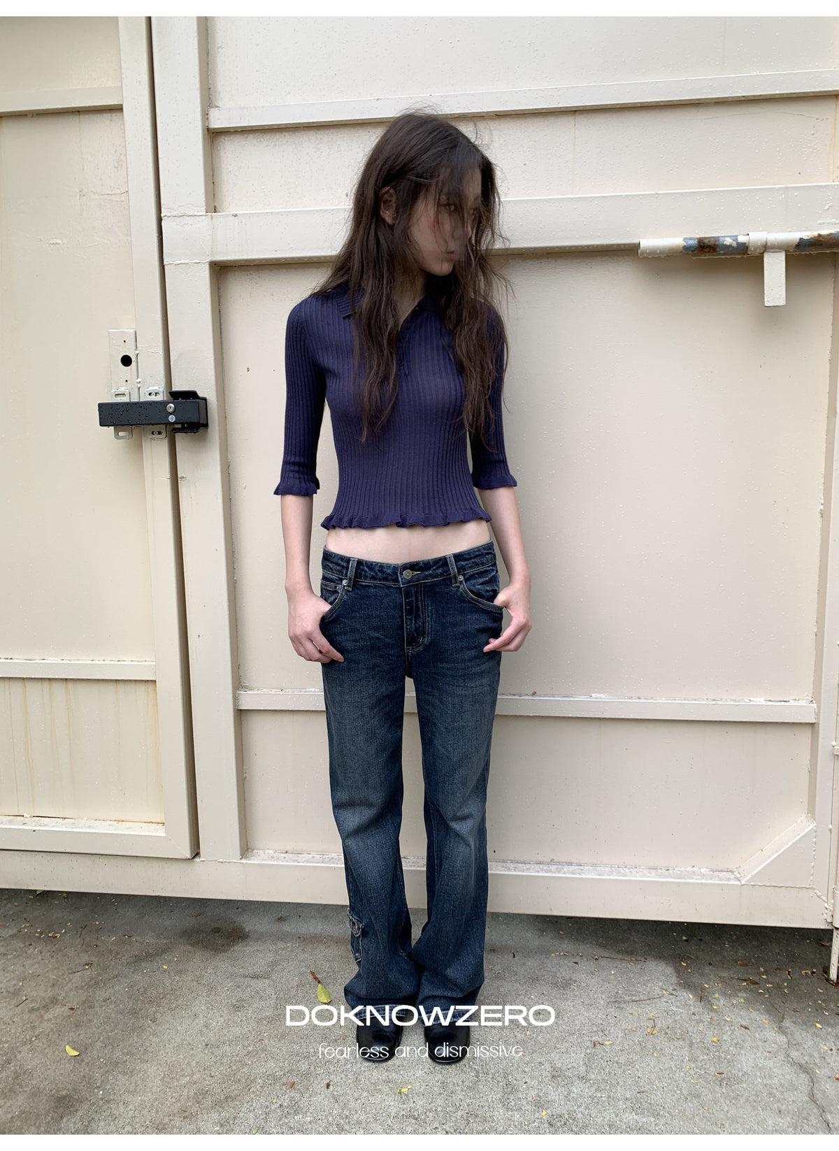 Deep Flare Denim Pants
