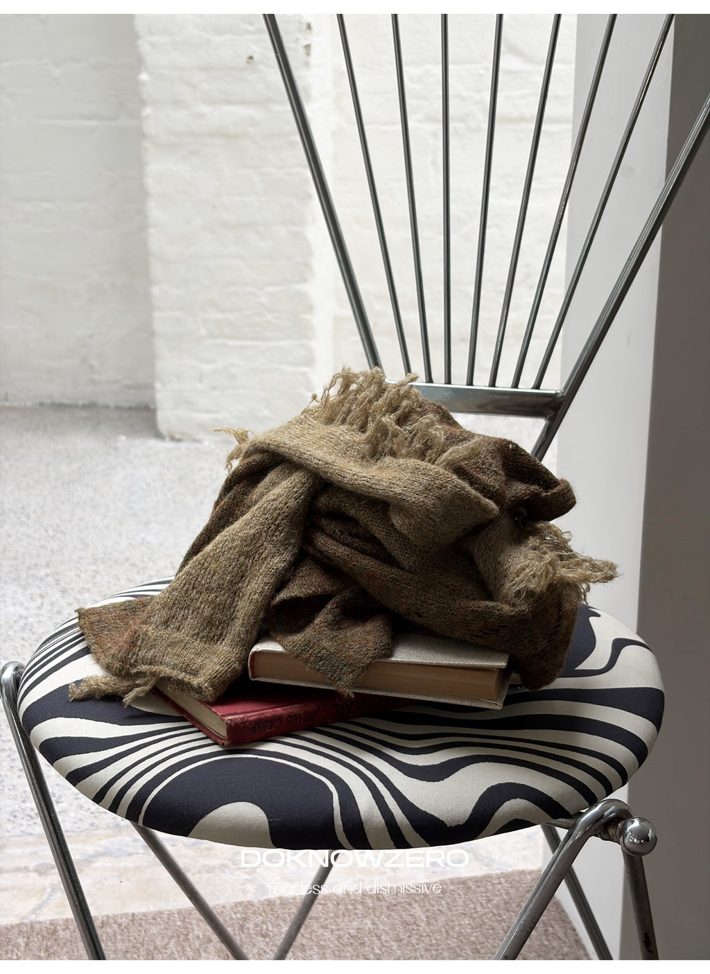 Wool Plush Contrast Scarf (2color)