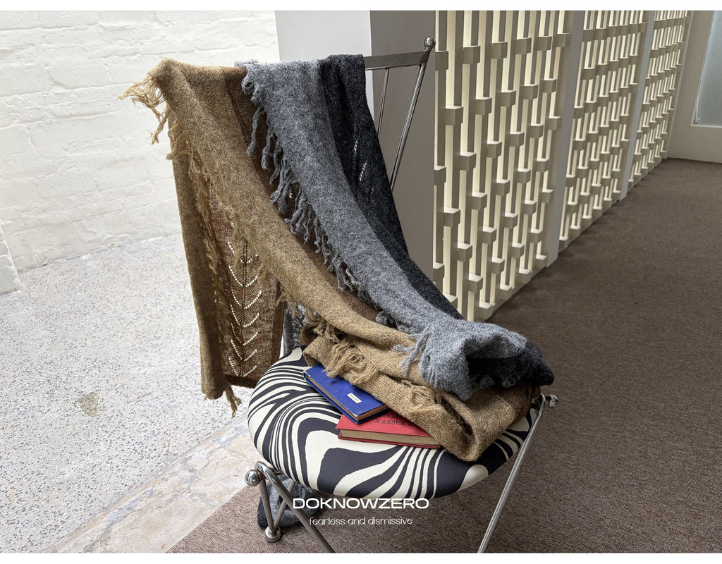Wool Plush Contrast Scarf (2color)