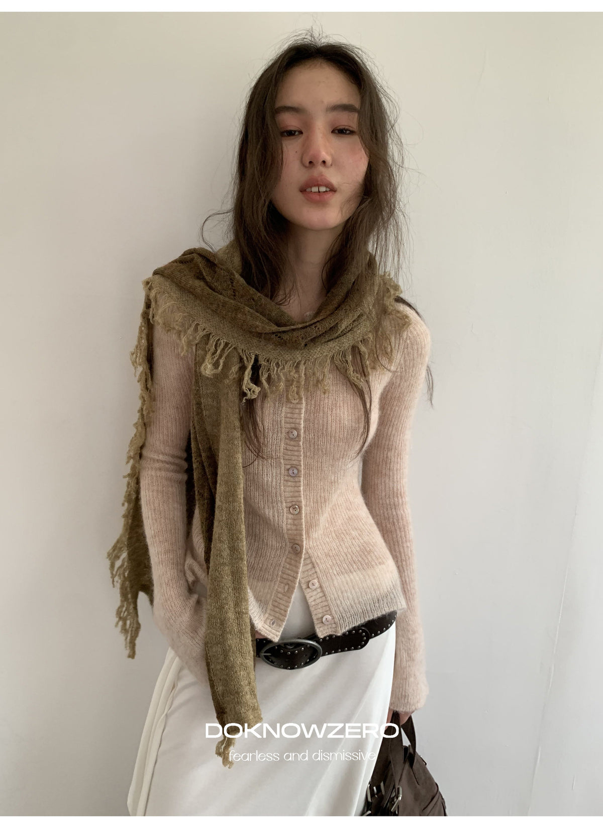 Wool Plush Contrast Scarf (2color)