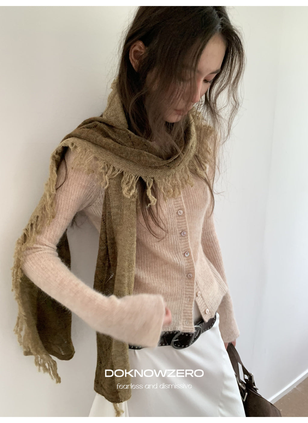 Wool Plush Contrast Scarf (2color)